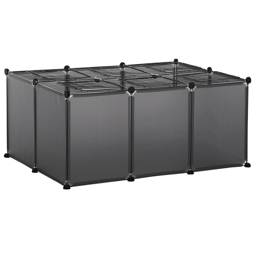 PawHut DIY Pet Playpen 22 Panels Small Animal Cage for Guinea Pigs Grey