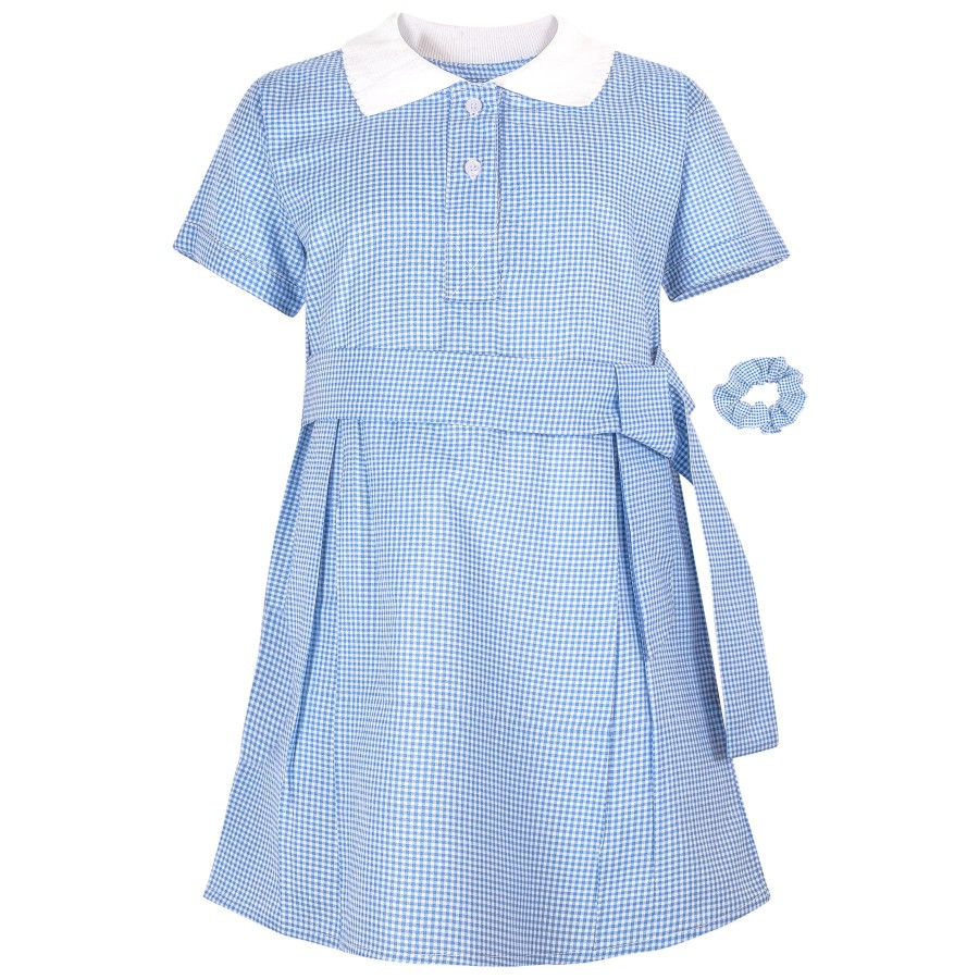 Click to view product details and reviews for Kids Girls Gingham School Dress Check Belted Dresses With Matching Scrunchies 3 4 Years Blue.