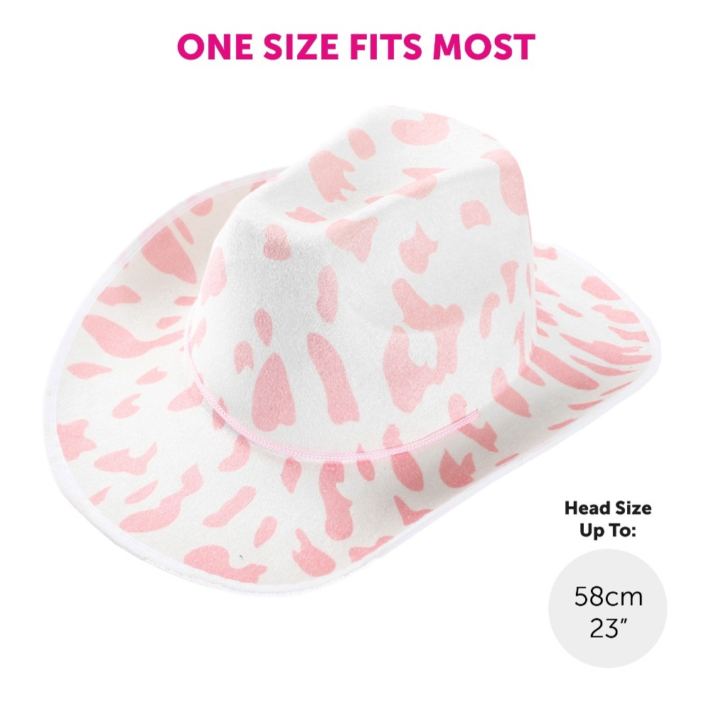 Pink Cow Print Cowboy Hat