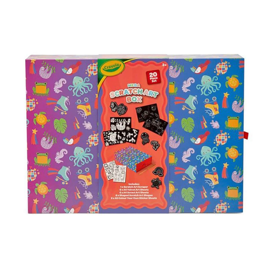 Crayola Mega Scratch Art Box Sticker Colouring 20 Piece Set
