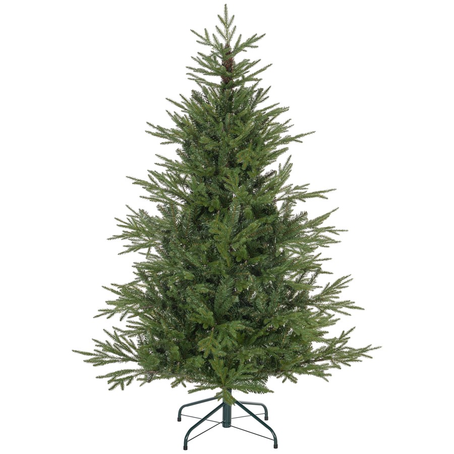 HOMCOM 5 Foot Artificial Christmas Tree with Realistic Hinged Branches, Green