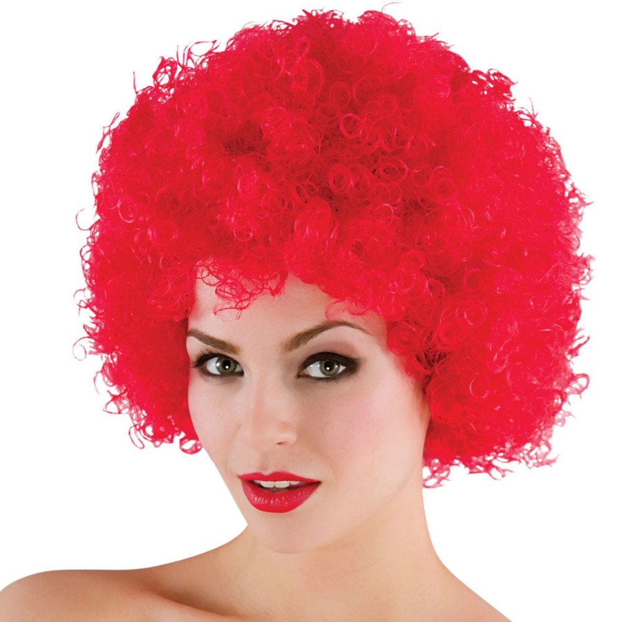 Click to view product details and reviews for Red Curly Afro Fancy Dress Wig Unisex.