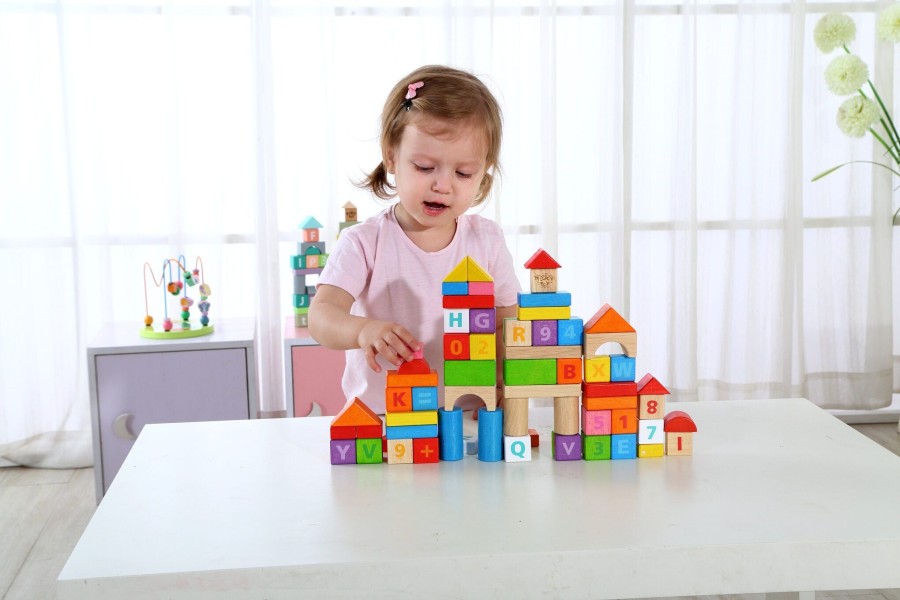 Wooden Building Blocks 70 Pieces