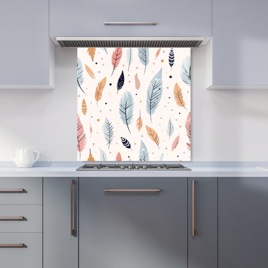 Click to view product details and reviews for Pastel Feather Pattern Kitchen Splashback W600mm X H600mm.