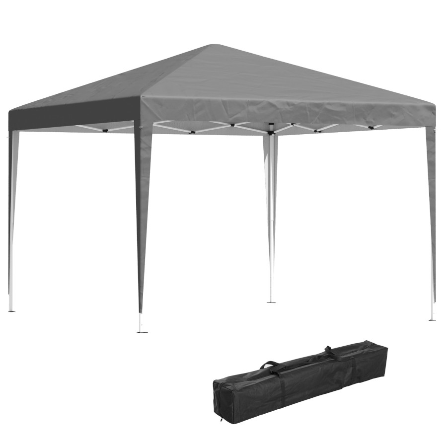 Click to view product details and reviews for Outsunny 3 X 3 M Garden Pop Up Gazebo Height Adjustable Marquee Party Tent Wedding Canopy With Carrying Bag Grey.
