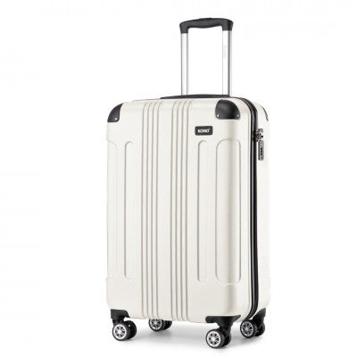 Click to view product details and reviews for 24 Inch Kono Abs Lightweight Compact Hard Shell Cabin Suitcase Travel Carry On Luggage Beige.
