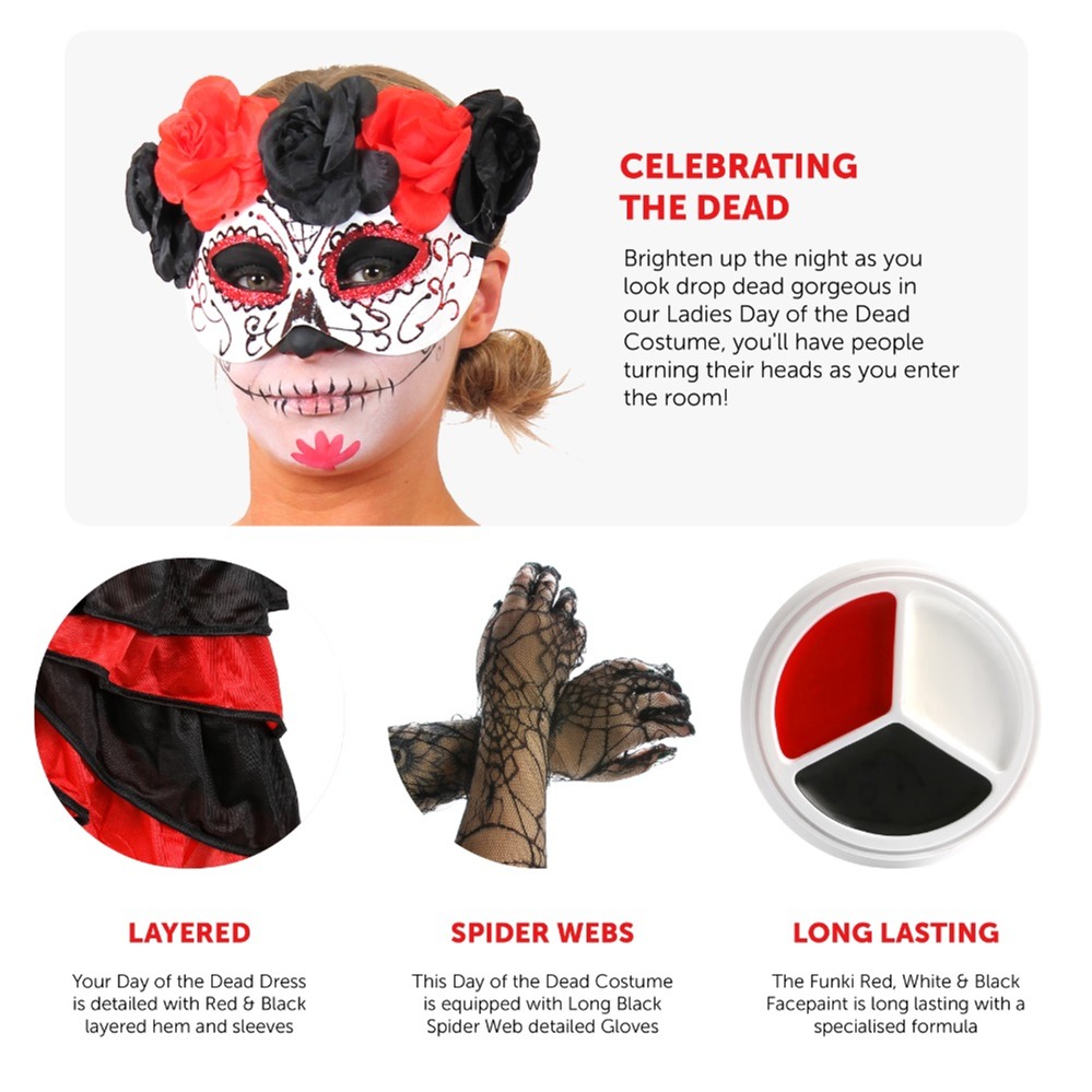 Ladies Day of Dead Costume with Face Paint