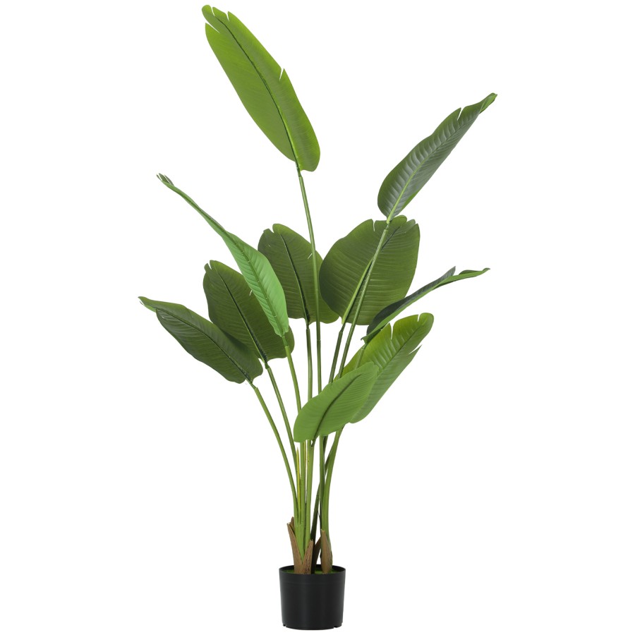 Click to view product details and reviews for Homcom 160cm Tall Artificial Bird Of Paradise Plant Faux Banana Leaf Tree With Peva Leaves And Flocking Decorative Palm Tree In Pot For Home Office.