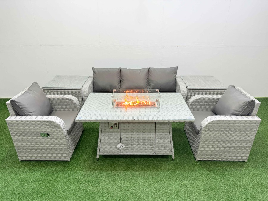 Click to view product details and reviews for Fimous Pe Rattan Garden Furniture Set Reclining Chair Sofa Lounge Sofa Set Firepit Dining Table 2 Side Table Light Grey. Click to view product details and reviews for Fimous Pe Rattan Garden Furniture Set Reclining Chair Sofa Lounge Sofa Set Firepit Dining Table 2 Side Table Light Grey.