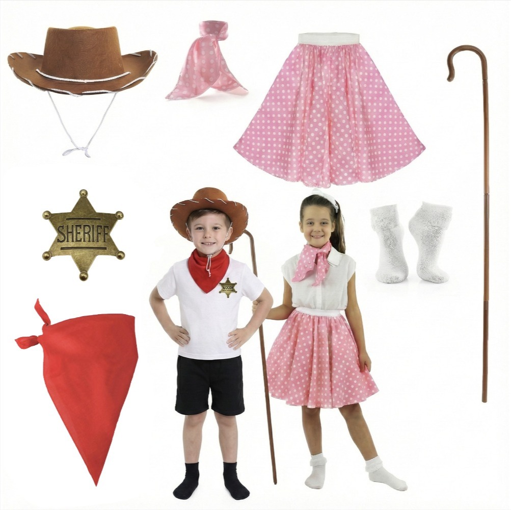 Click to view product details and reviews for Kids Little Bo Peep Cowboy Couples Costume 7 Pcs.