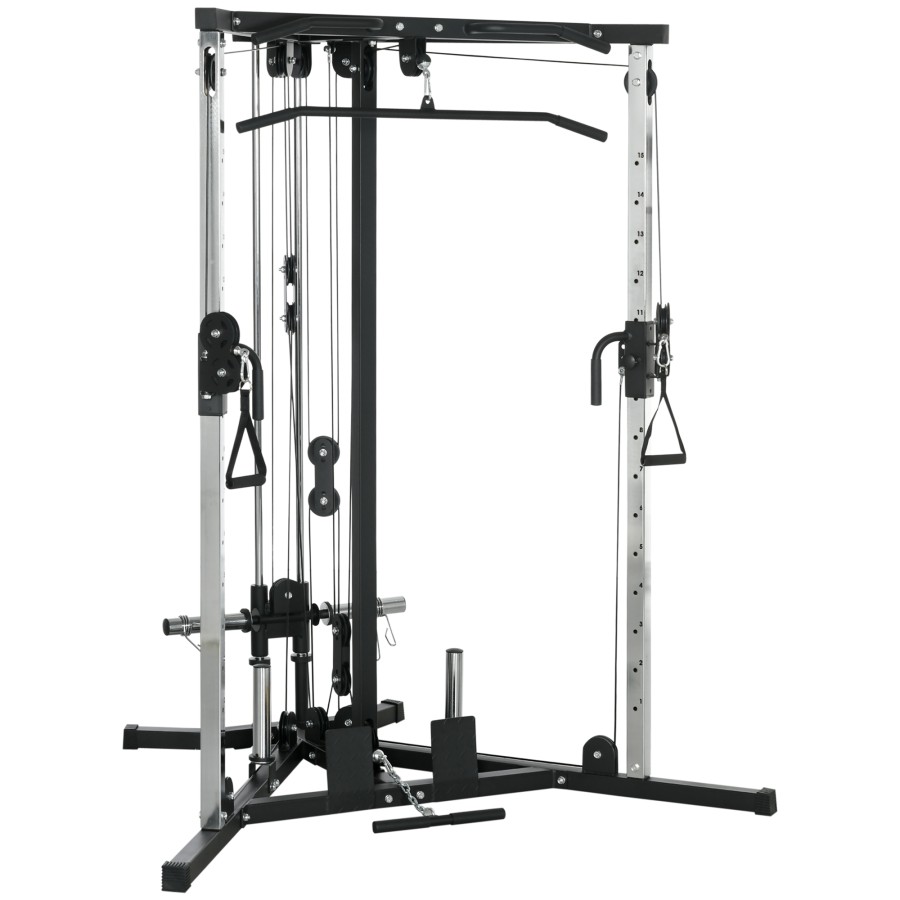 Click to view product details and reviews for Sportnow Home Gym Machine Multifunctional Gym Equipment With High And Low Pulleys Pull Up Bar 15 Position Adjustable Strength Training Workout Stat.