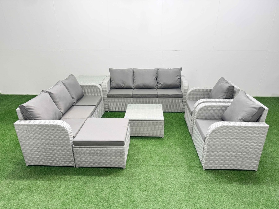 Click to view product details and reviews for Fimous Pe Rattan High Back Lounge Sofa Set Patio Square Coffee Table Chairs Set With 3 Seater Sofa Reclining Chair Big Footstool Side Table Light Gr. Click to view product details and reviews for Fimous Pe Rattan High Back Lounge Sofa Set Patio Square Coffee Table Chairs Set With 3 Seater Sofa Reclining Chair Big Footstool Side Table Light Gr.