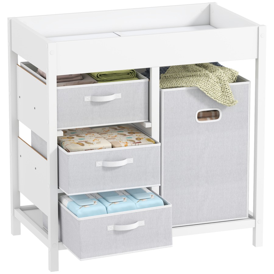 Click to view product details and reviews for Aiyaplay Baby Changing Table With 4 Drawers Nursery Diaper Baby Changing Unit For 0 12 Months Max 11kg With Mat Infant Care Station For Bedroom.