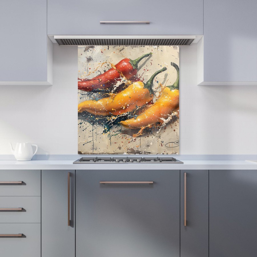 Click to view product details and reviews for Vivid Burst Pepper Splash Kitchen Splashback W700mm X H750mm.