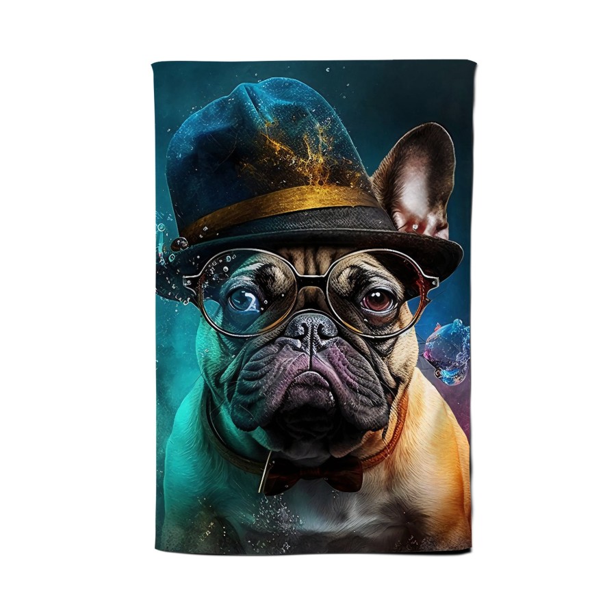 French Bulldog Splashart Tea Towel