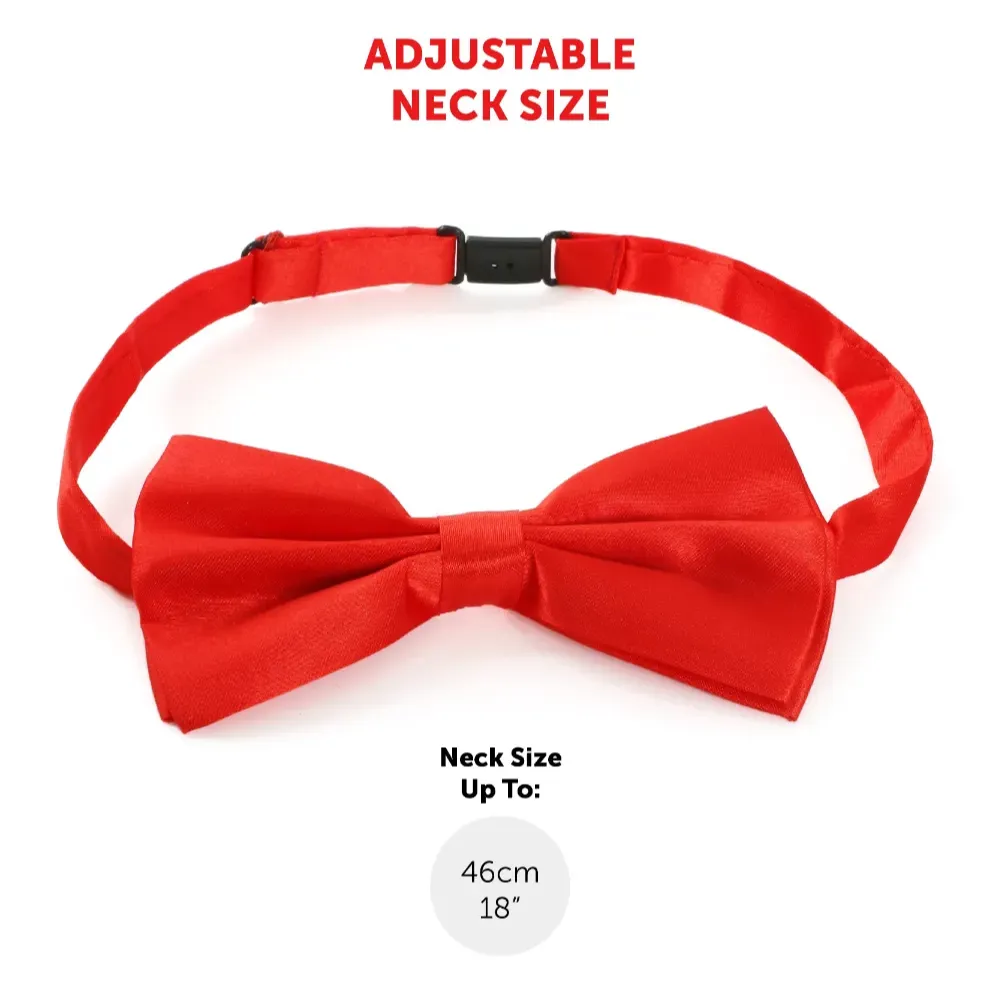 Adults Horror Puppet Costume | 5 Pcs | Black Suit, Mask, Wig, White Gloves & Red Bow Tie