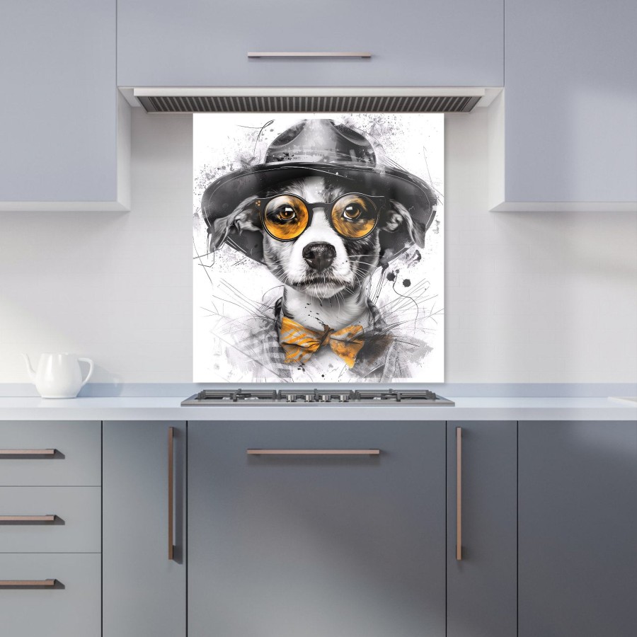 Click to view product details and reviews for Stylish Jack Russell In Hat Kitchen Splashback W700mm X H750mm.
