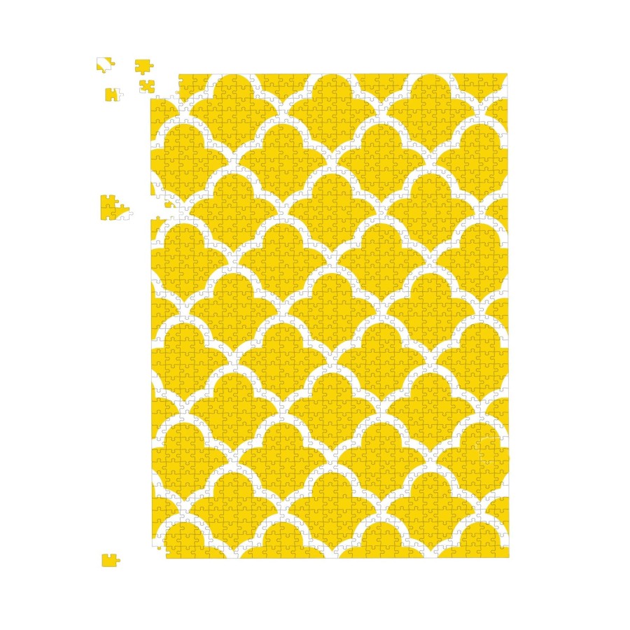 Click to view product details and reviews for Geometric Yellow Quatrefoil Wave Jigsaw Puzzle 1000 Piece.
