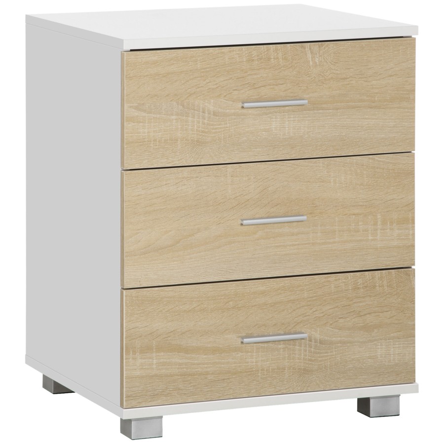 Click to view product details and reviews for Homcom Bedside Table With 3 Drawers Modern Nightstand End Table For Bedroom Living Room Oak Effect.