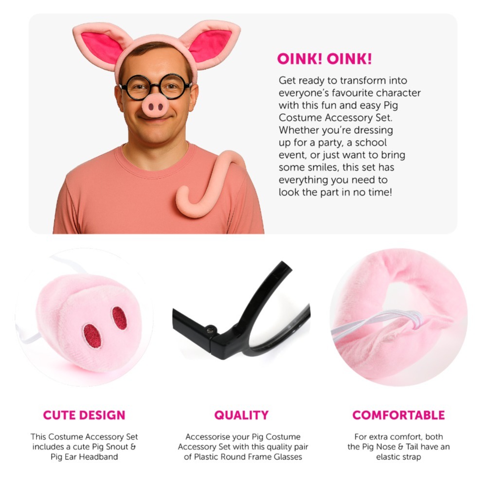 Daddy Pig Costume - Pig Set & Glasses