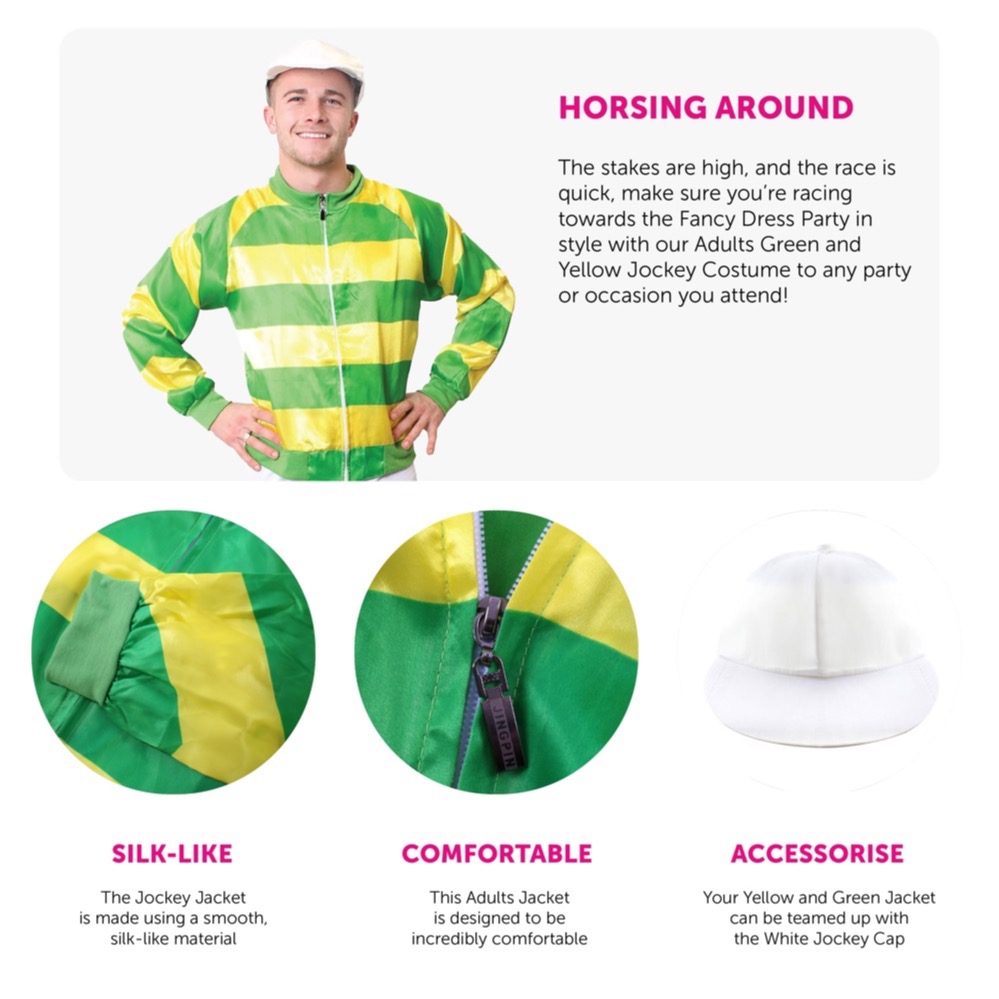 Green & Yellow Jockey Set Features