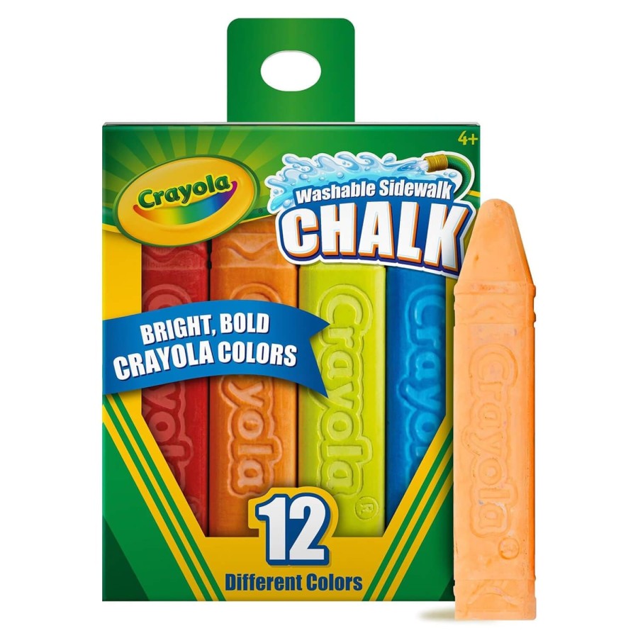 Crayola Pack Of 12 Pavement Chalk Different Bold Colours Anti-Roll