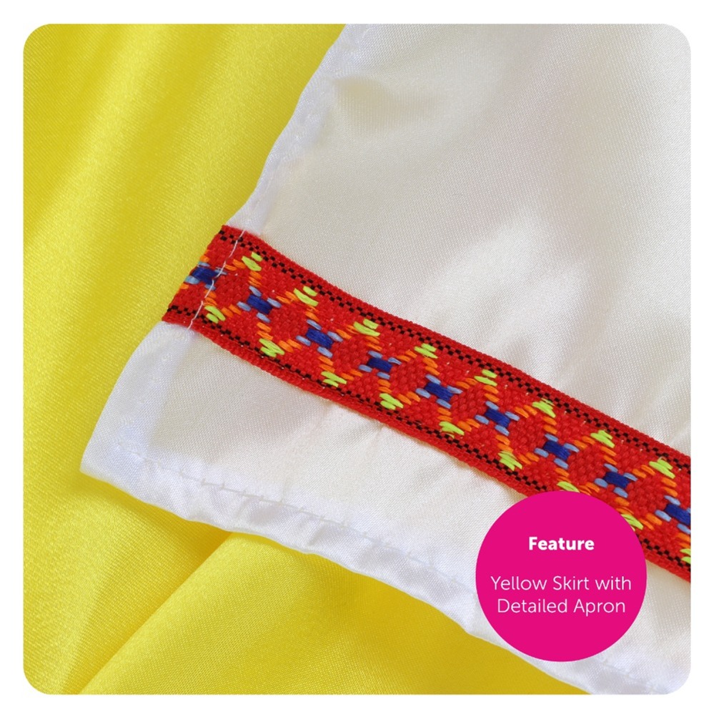 Ladies Green & Yellow Bavarian Dress with Bow Stockings