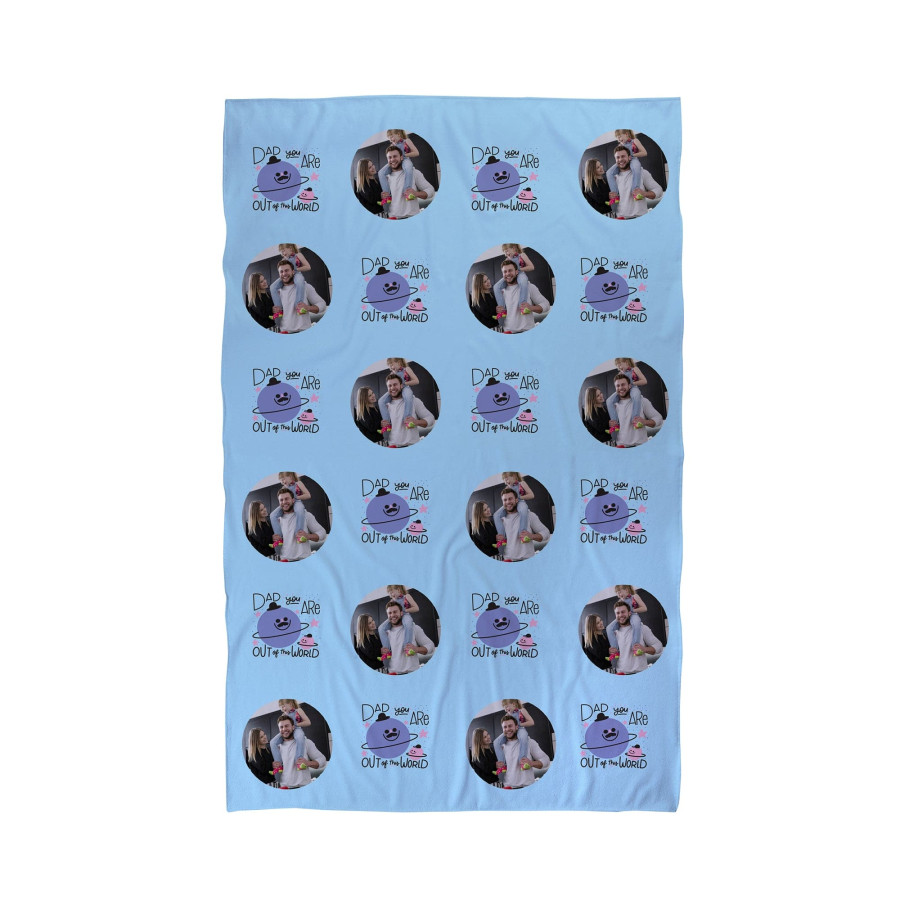 Click to view product details and reviews for Dad Out Of This World Scatter Photo Personalised Lightweight Microfibre Large Beach Towel.