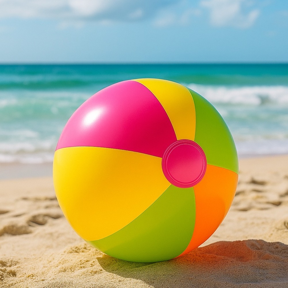 2-Pack Giant Inflatable Beach Balls – 22''/56cm Multi-Coloured Summer Toy in Yellow, Pink, Green & Orange
