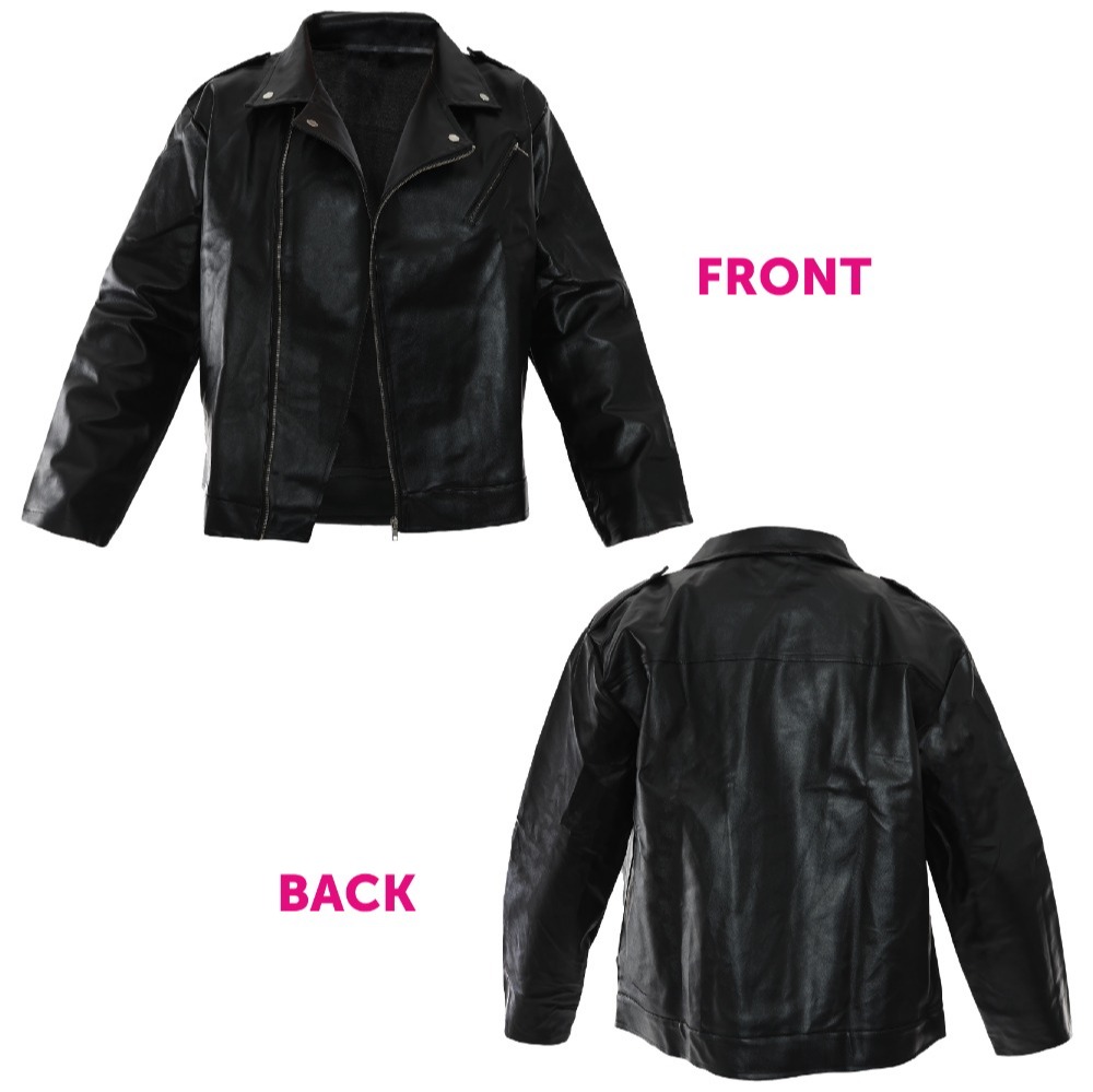 Men's Rowdy Wrestler Costume | 4 Pcs | Leather Jacket Kilt, Wig & Belt