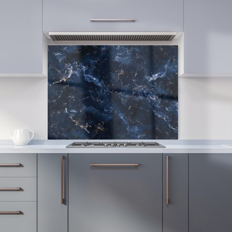 Click to view product details and reviews for Navy Blue Quartz Effect Kitchen Splashback W595mm X H745mm.