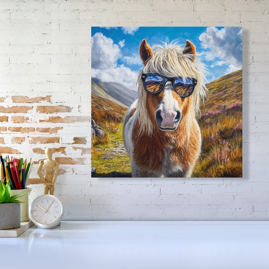 Click to view product details and reviews for Shetland Pony Wearing Glasses Canvas Medium 16 X 16.