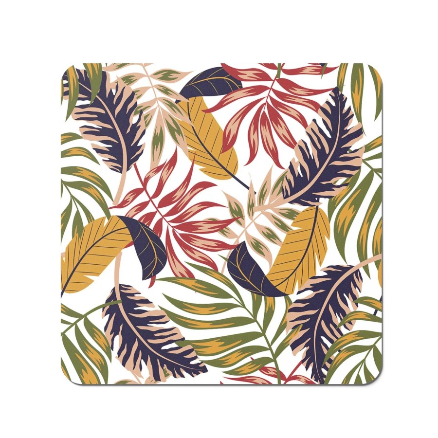 Warren Reed Hawaiian Style Jungle Leaves Coasters