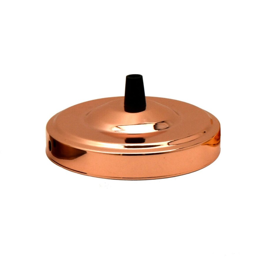 Ledsone 108Mm Side Fitting Single Outlet White Ceiling Rose ~1463 - Rose Gold