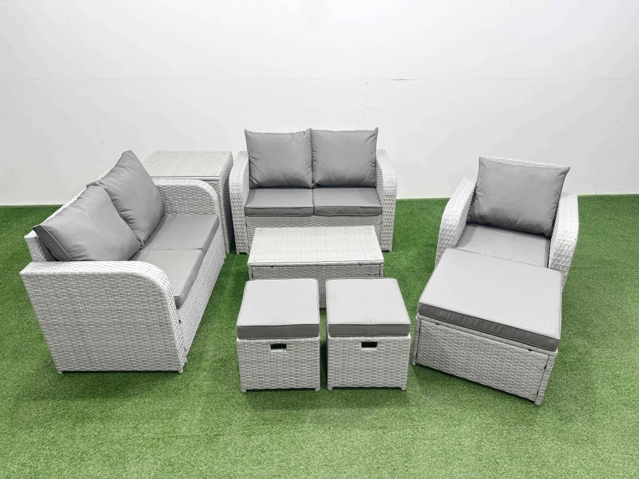 Click to view product details and reviews for Fimous High Back Poly Rattan Garden Furniture Set With Reclining Chair Loveseat Sofa Rectangular Coffee Table Indoor Outdoor Patio Set 3 Stools Side. Click to view product details and reviews for Fimous High Back Poly Rattan Garden Furniture Set With Reclining Chair Loveseat Sofa Rectangular Coffee Table Indoor Outdoor Patio Set 3 Stools Side.