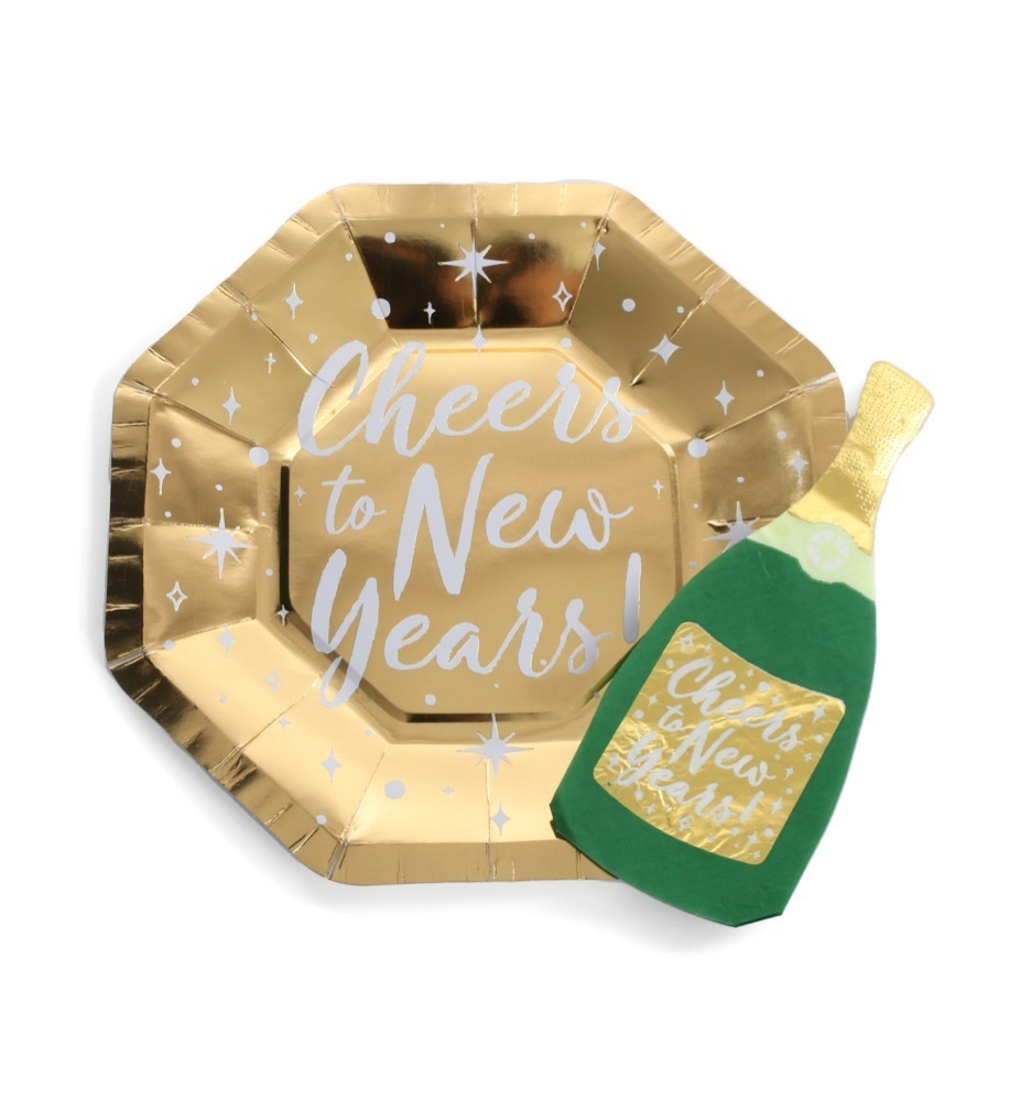 New Years Eve Golden Paper Plates
