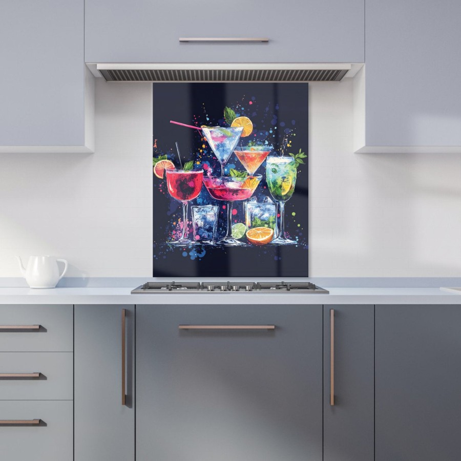 Click to view product details and reviews for Nighttime Cocktail Splash Kitchen Splashback W600mm X H750mm.
