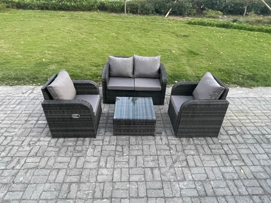 Click to view product details and reviews for Fimous Wicker Pe Rattan Garden Furniture Set Outdoor Lounge Sofa Set With Love Sofa Square Coffee Table Dark Grey Mixed.