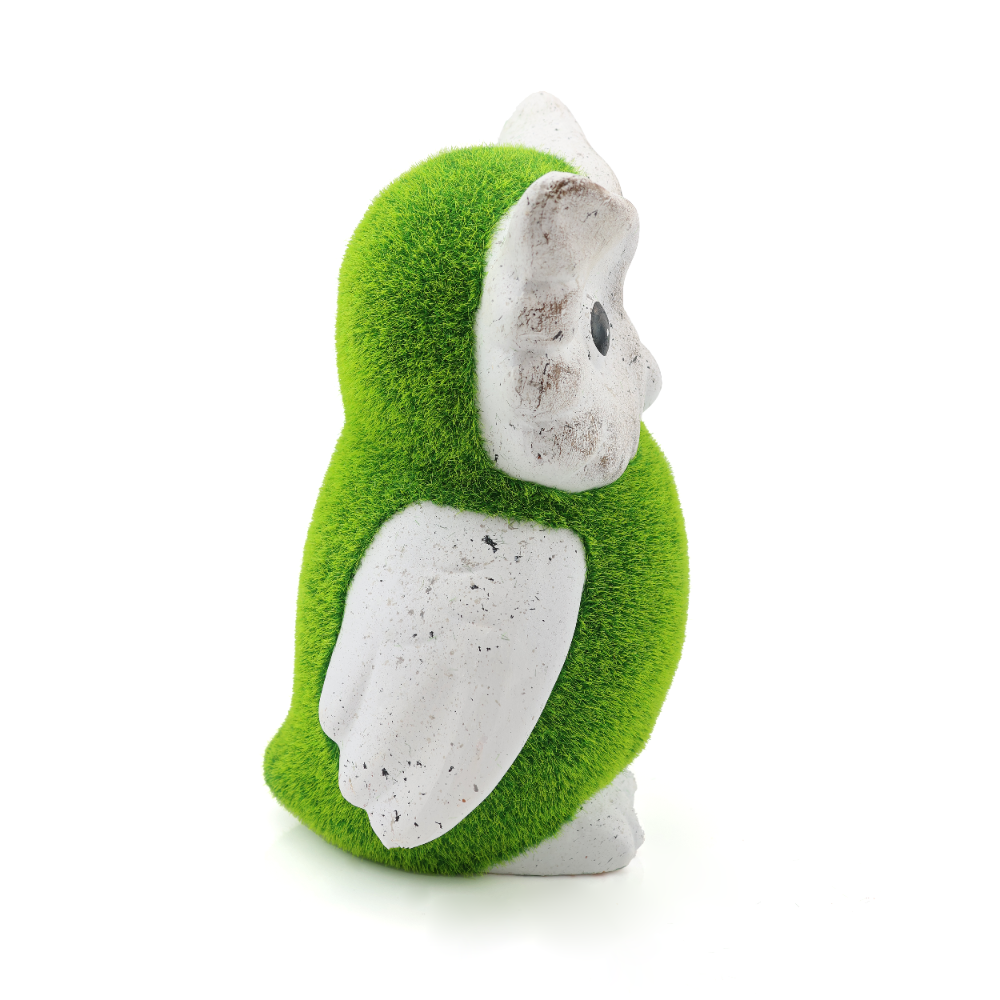 Flocked Wise Owl Garden Ornament