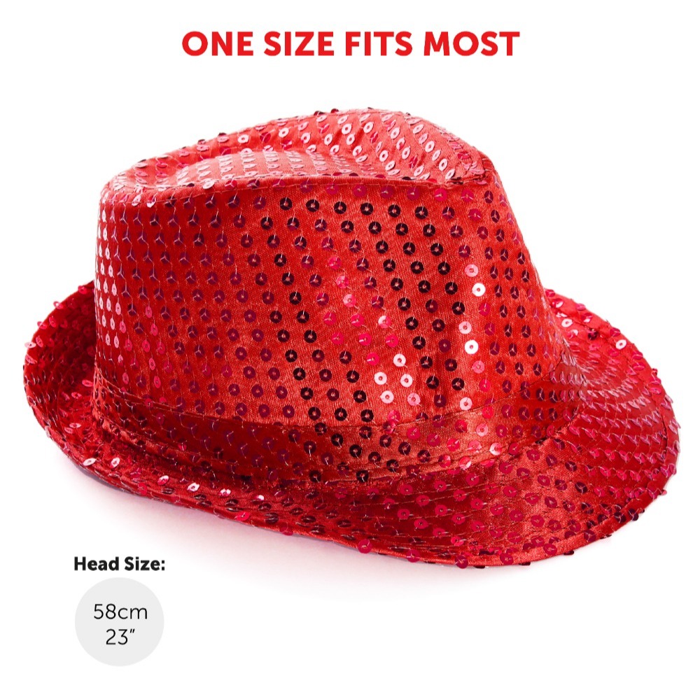 Red Accessory Set - Sequin Trilby & Bow Tie