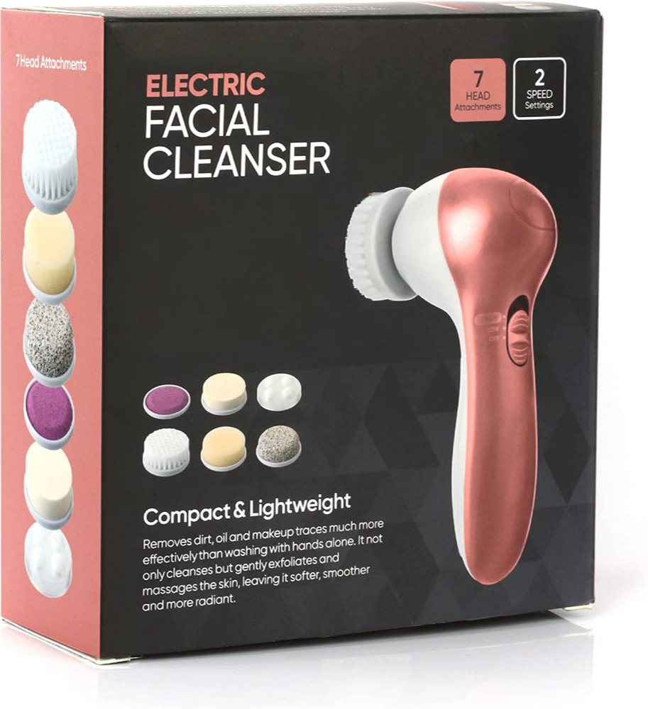 Electric Facial Cleanser - Compact and Lightweight Face Massager - Rose Gold