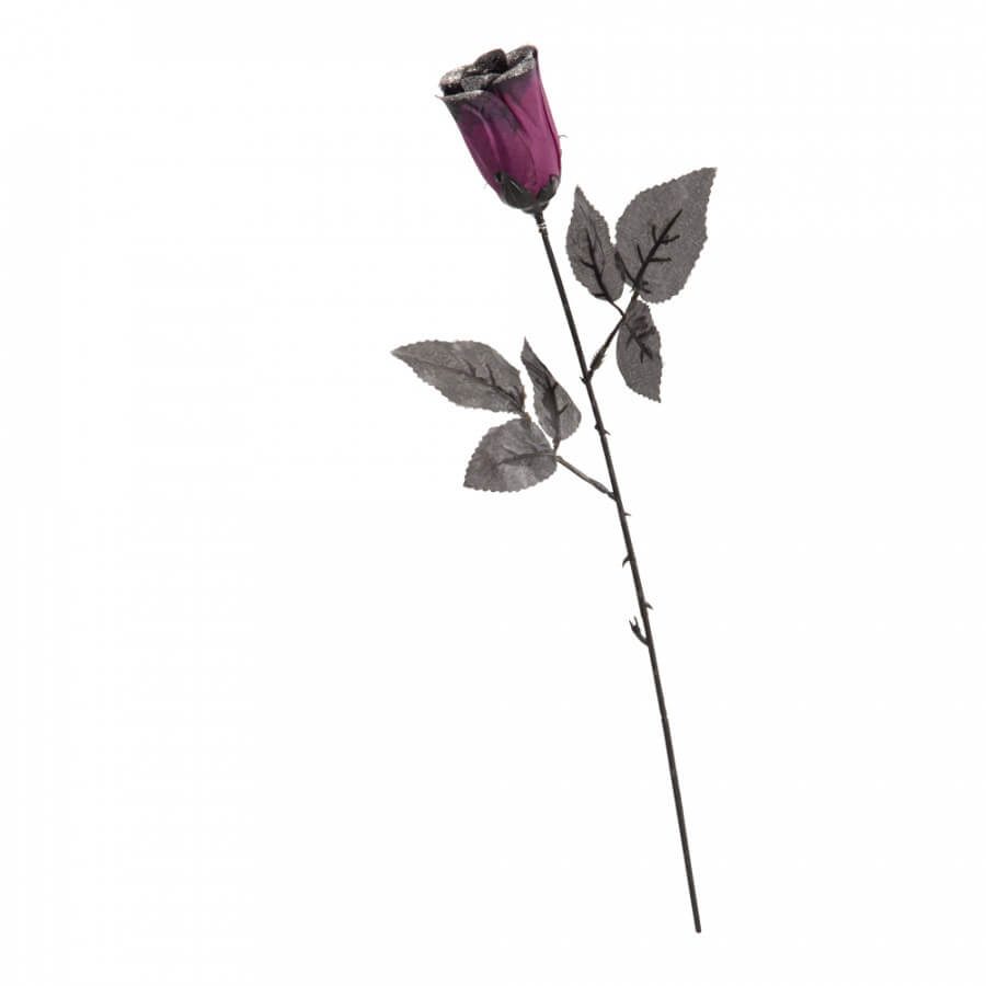 Click to view product details and reviews for Decoration Rose Black Purple With Glitter.