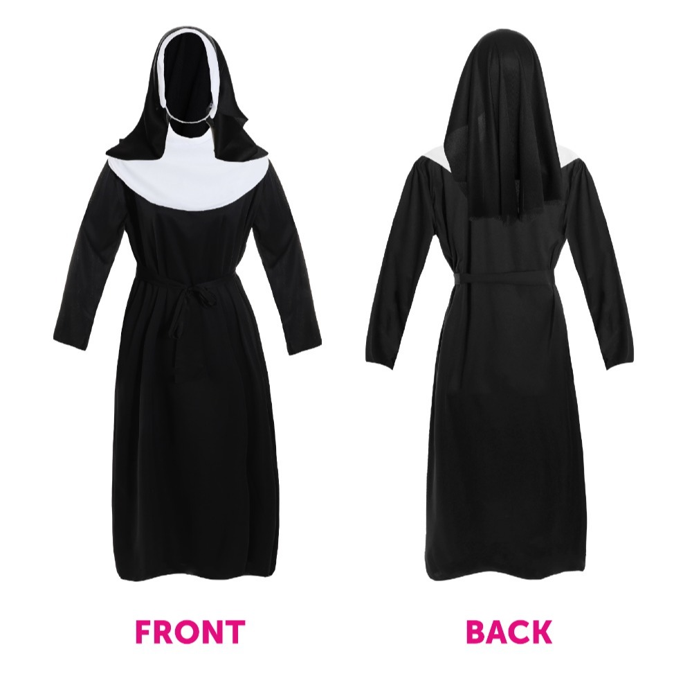 Womens Nun Costume with Cross Necklace