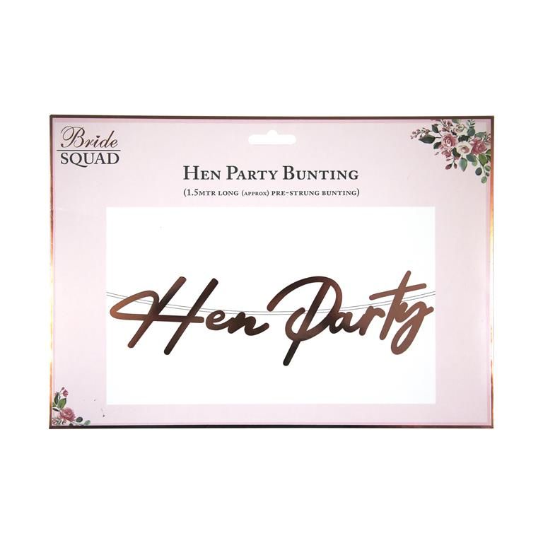 Click to view product details and reviews for Hen Party Rose Gold Banner 15m Pre Strung Bunting.