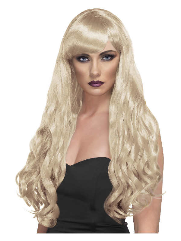 Click to view product details and reviews for Desire Wig Blonde Long Curly With Fringe.