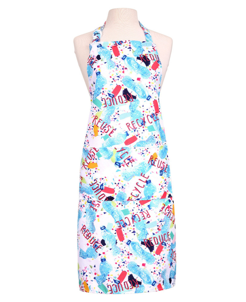 Dexam Adult Apron Blue Reuse Reduce Recycle Plastic Bottles RPET Print Accessory