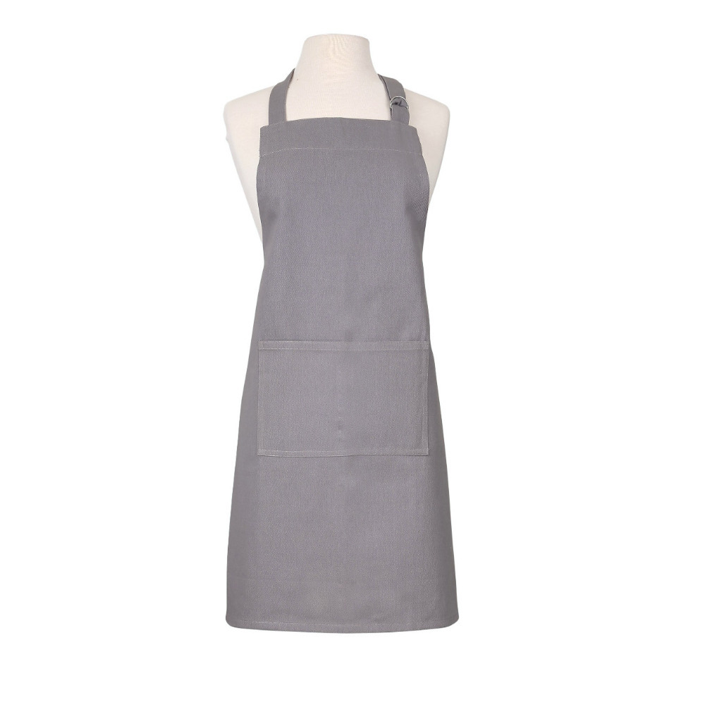Dexam Adult Apron Love Colour Slate Grey Standard Length Plain 100% Cotton