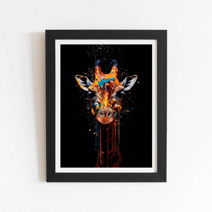 Click to view product details and reviews for Giraffe Face Splashart Art Prints 8 X 10 Black Frame.