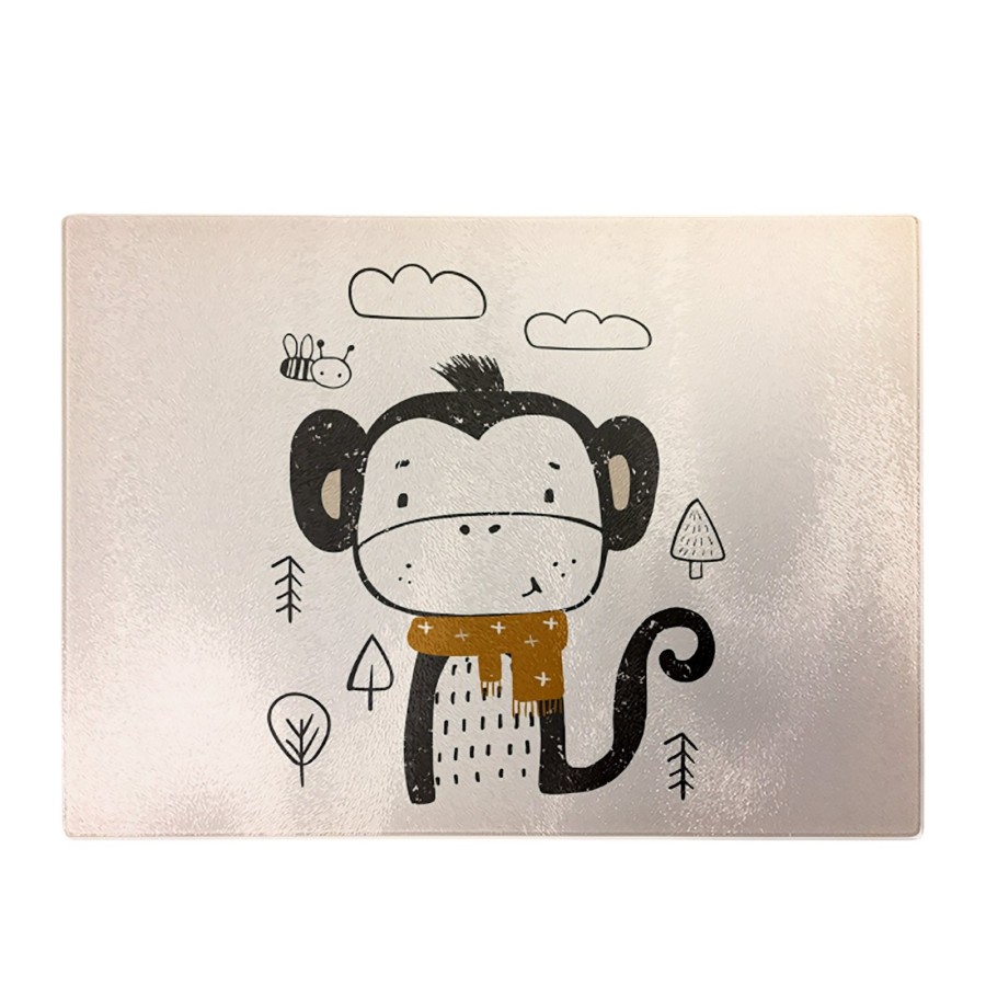 Click to view product details and reviews for Single Monkey Forest Glass Chopping Board.