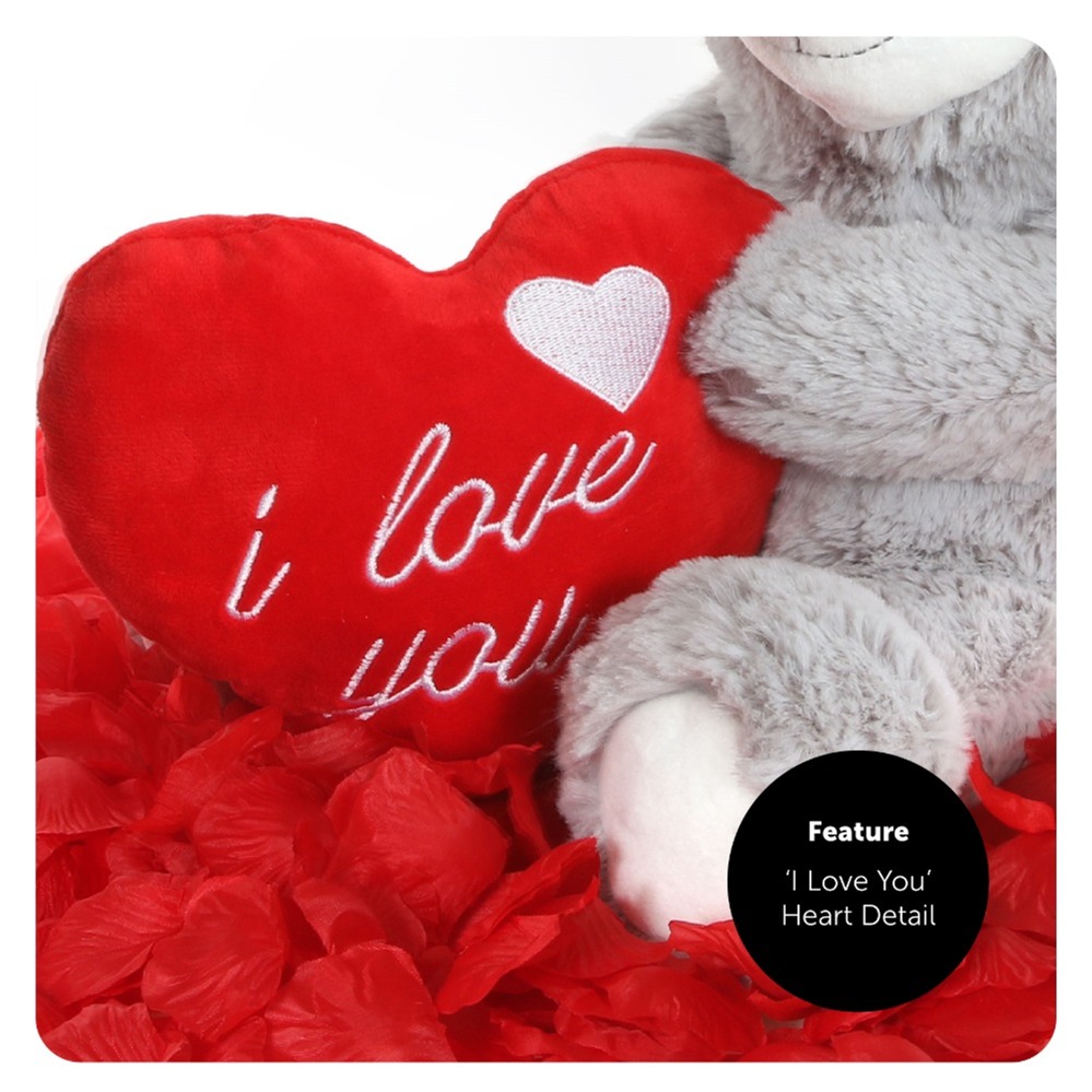 12" I Love You Bear, 1000 Rose Petals & Lindt Lindor Chocolates